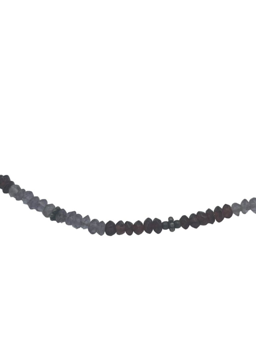 Faceted Gemstone Beaded Necklace With Hook Clasp Mixed Blue & Red Stone Beads Pr - Picture 3 of 5
